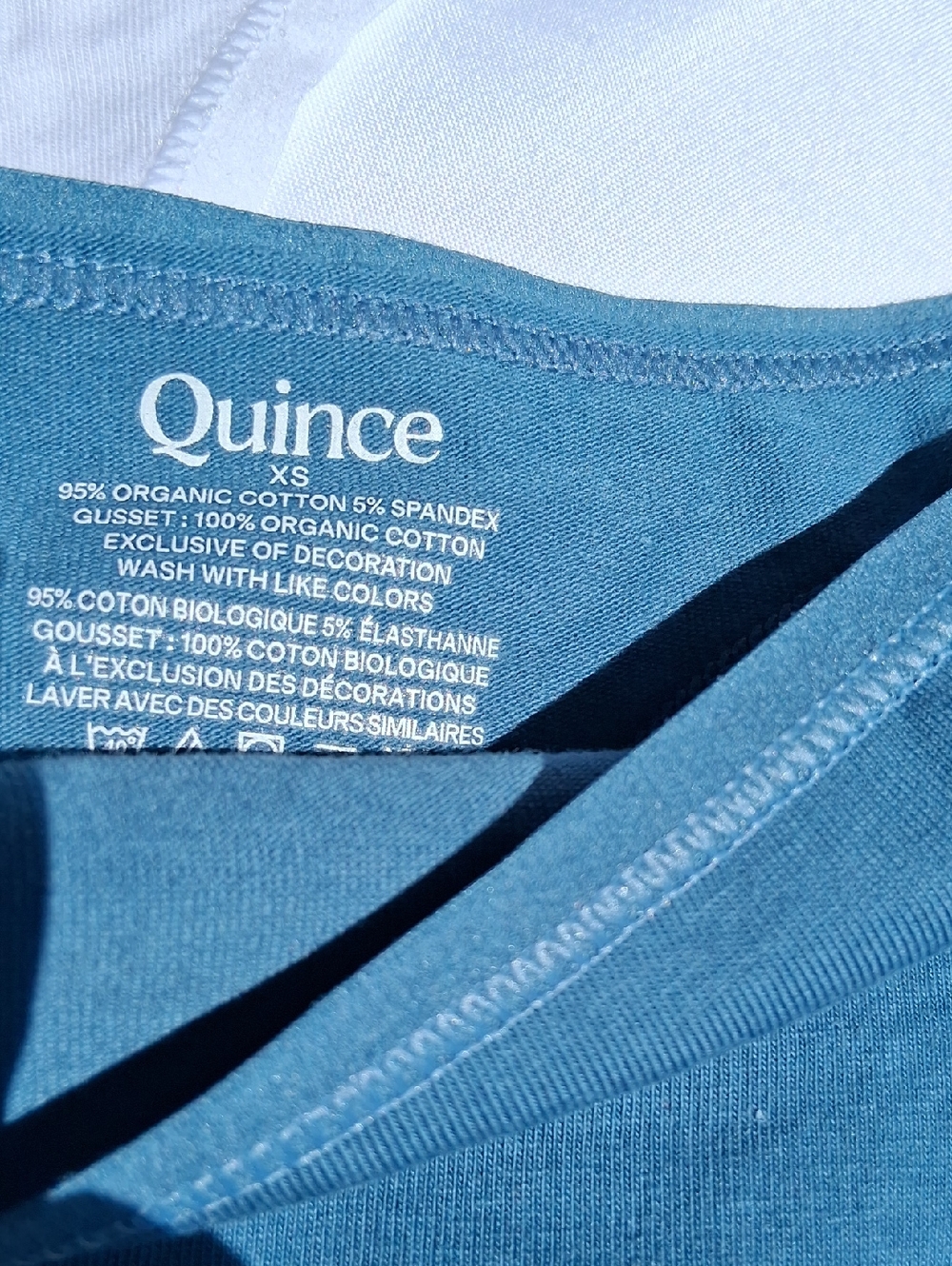 Quince Organic Cotton Thong XS 3 Piece Black White Blue - Picture 2 of 4